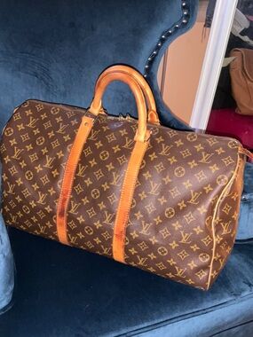 Louis Vuitton Monogram Canvas Travel Duffel 50 with Vachetta Trim